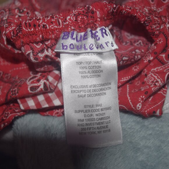 Blueberi Blvd Red Bandana Top Flutter Sleeves and pants 2 pc set 18 months - Picture 8 of 11
